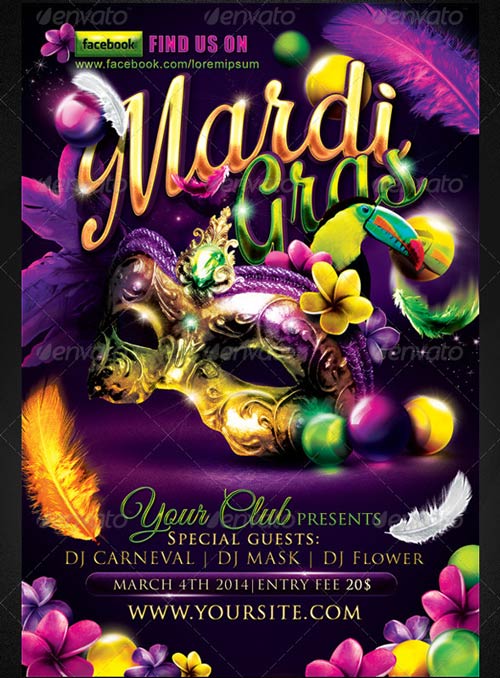 Best 20 Mardi Gras Flyer Templates Collection Download 