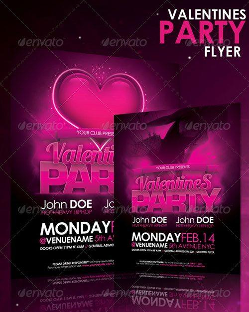 valentines day club party psd flyer templates - free premium psd flyer templates to download