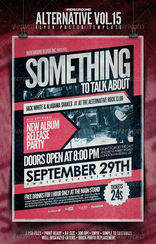 alternative rock flyer indie rock template poster free club party psd flyer templates - free premium psd flyer templates to download