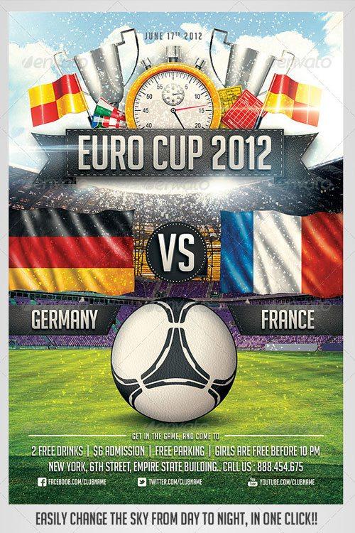 sport euro soccer fussball flyer poster template free club party psd flyer templates - free premium psd flyer templates to download