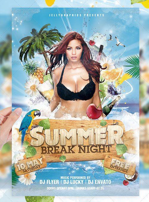 beach party tropical summer pool flyer poster template free club party psd flyer templates - free premium psd flyer templates to download