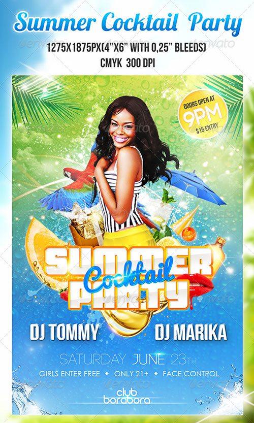 tropical summer beach pool flyer poster template free club party psd flyer templates - free premium psd flyer templates to download