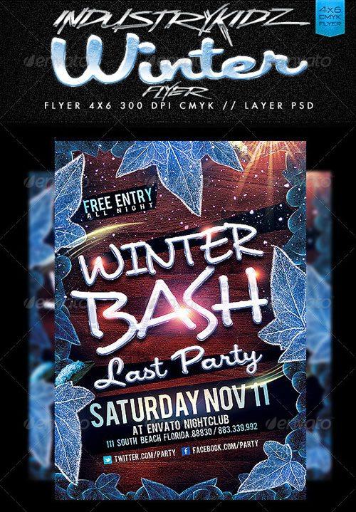 winter ice snow party entry flyer poster template free club party psd flyer templates - free premium psd flyer templates to download