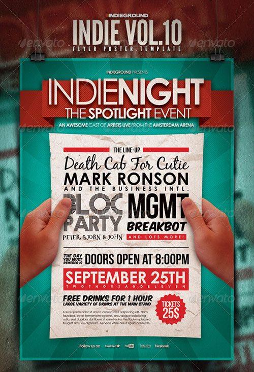 indie rock flyer hard rock template poster free club party psd flyer templates - free premium psd flyer templates to download
