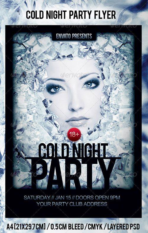 winter ice snow party entry flyer poster template free club party psd flyer templates - free premium psd flyer templates to download