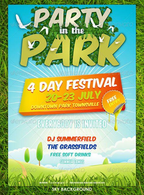 nature outdoor party festival flyer poster template free club party psd flyer templates - free premium psd flyer templates to download