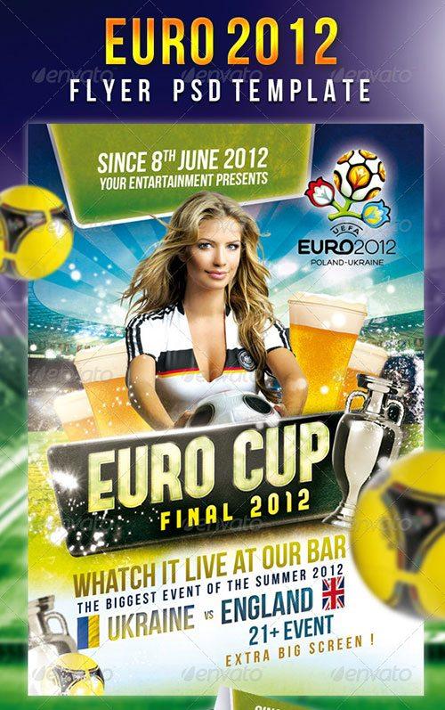 sport euro soccer fussball flyer poster template free club party psd flyer templates - free premium psd flyer templates to download