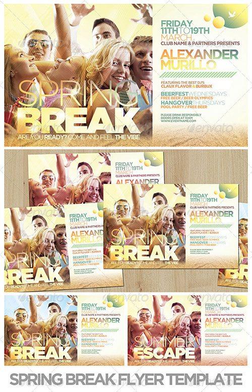 spring break club party psd flyer templates - free premium psd flyer templates to download