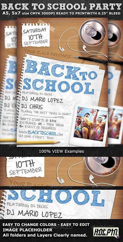 school party back to school graduation prom flyer poster template free club party psd flyer templates - free premium psd flyer templates to download