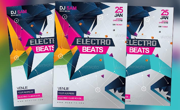 Featured Flyer: Electro Beats Party Flyer Template