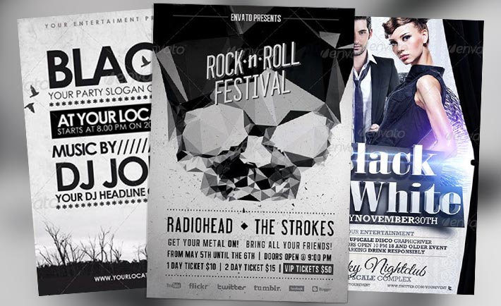 Top 10 Best Black and White PSD Flyer Templates