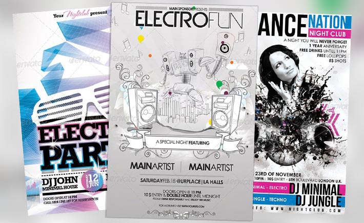 Top 10 Best Electro Party PSD Flyer Templates