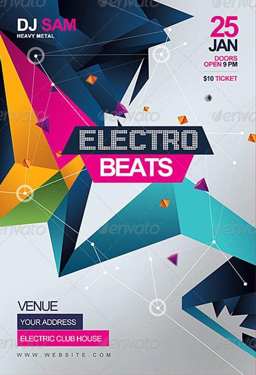 electro beats party event weekly top featured psd party club flyer template to download