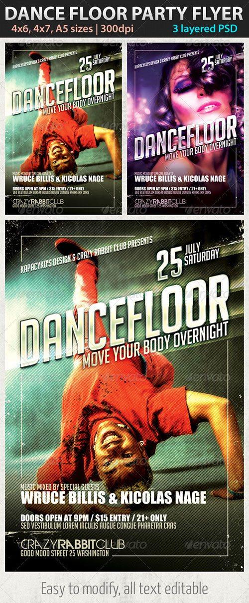 Urban dance party club flyer poster template free club party psd flyer templates - free premium psd flyer templates to download