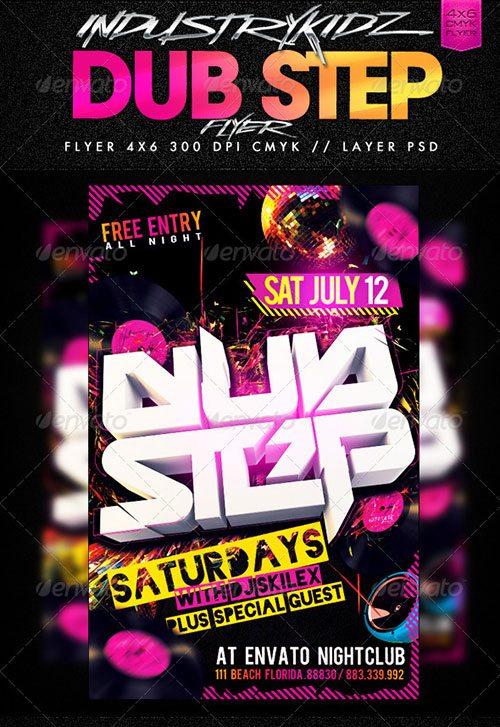 dub step music party club flyer poster template free club party psd flyer templates - free premium psd flyer templates to download