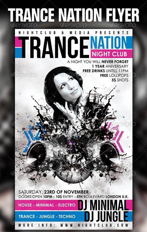 trance electro music party club flyer poster template free club party psd flyer templates - free premium psd flyer templates to download