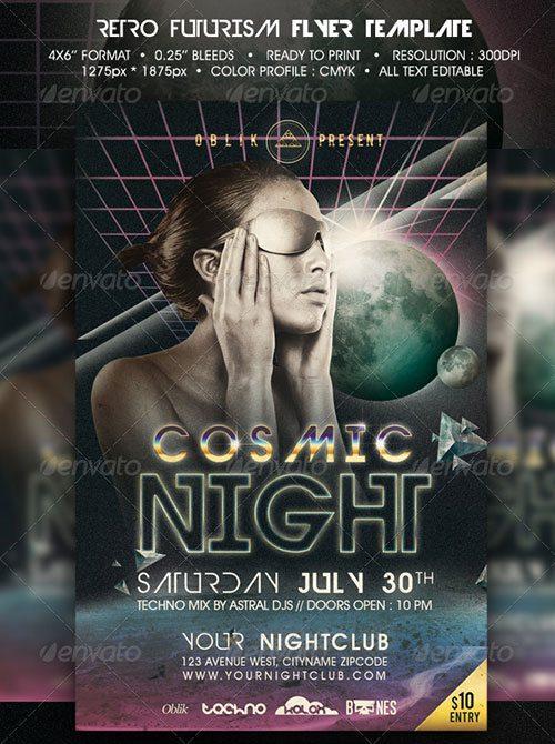 space night party club flyer poster template free club party psd flyer templates - free premium psd flyer templates to download