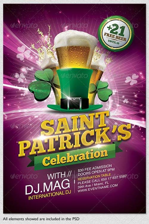 best st. patricks day flyer templates free club party psd flyer templates - free premium psd flyer templates to download