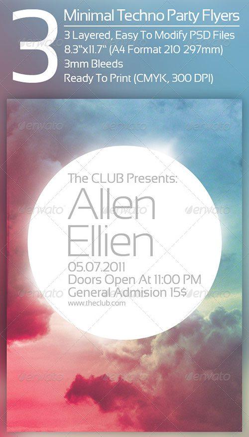 minimal electro music party club flyer poster template free club party psd flyer templates - free premium psd flyer templates to download