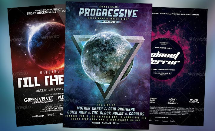Top 10 Best Space Club PSD Flyer Templates