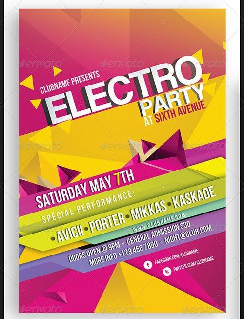 Best Electro Club PSD Flyer Templates to download party club flyer templates