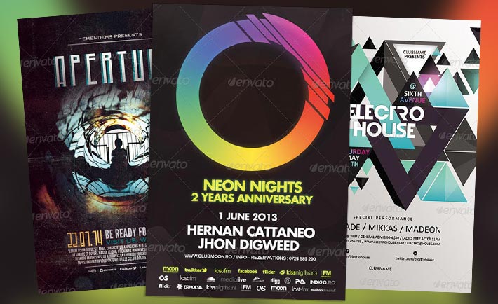 New and Fresh Electro Club Flyer Templates Collection