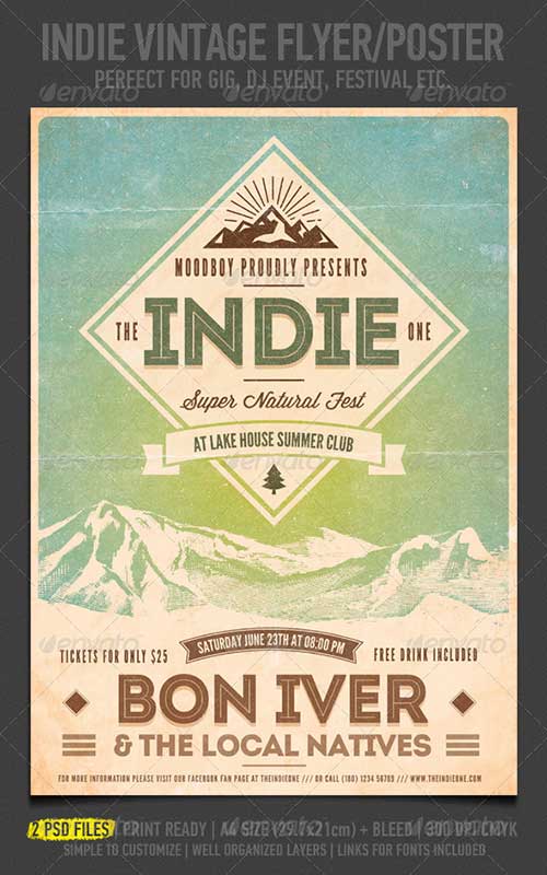 alternative indie rock club and party rock indie rock flyer templates psd download