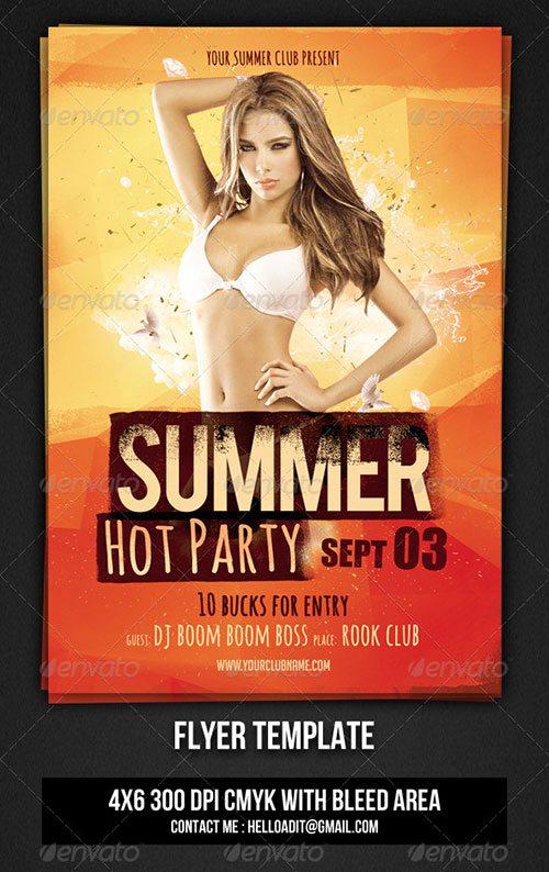 hot summer beach party club spring party club print flyer templates to download