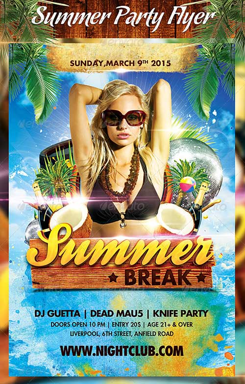 Top 25 Top New Summer PSD Flyer Templates club party flyer design to download
