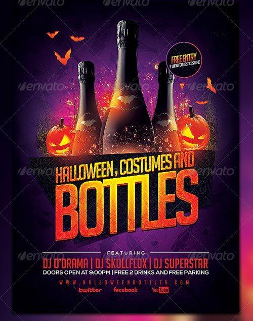 Halloween Bottles Party Flyer
