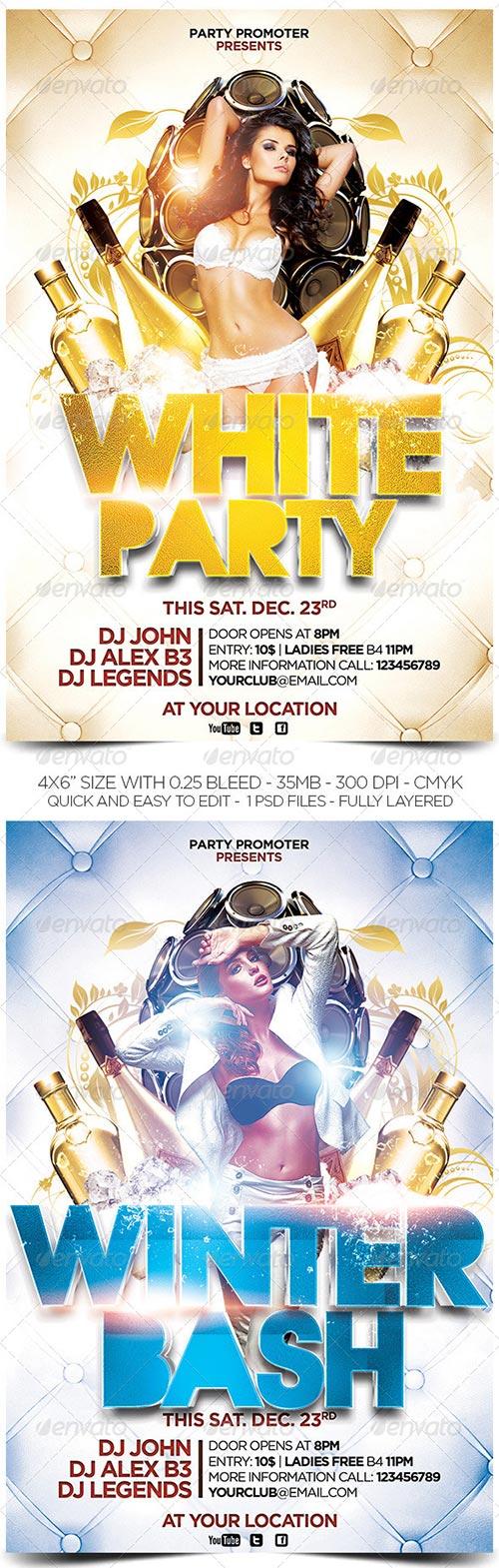White and Winter Party Flyers