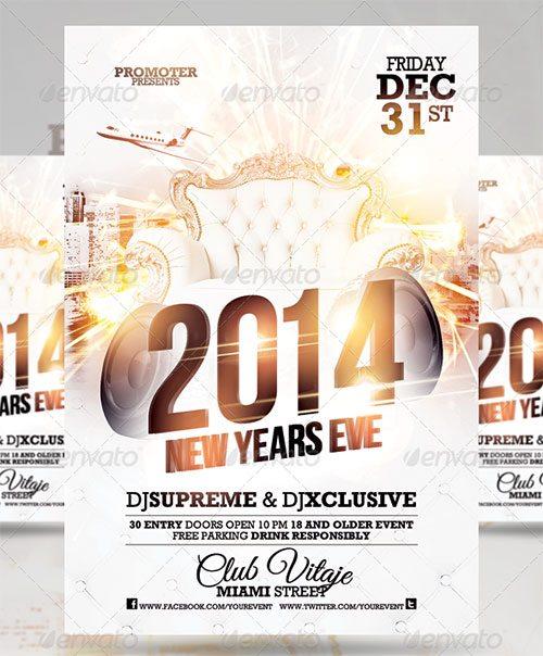 All White NYE Party Flyer