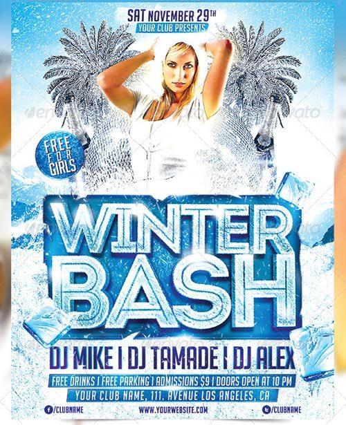Winter Bash Party Poster Template
