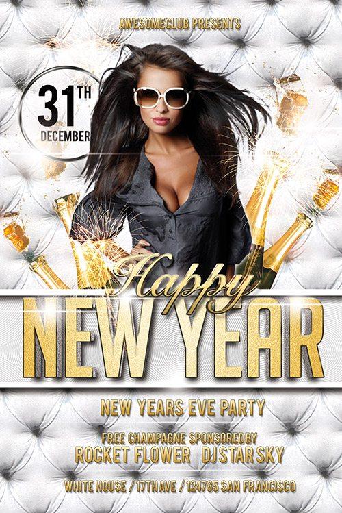 Free Flyer: New Year Party Free PSD Flyer Template