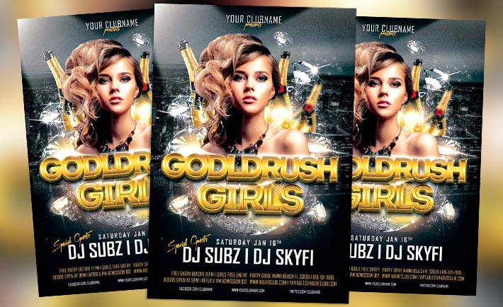 Featured Flyer: Goldrush Girls Club Party Flyer Template