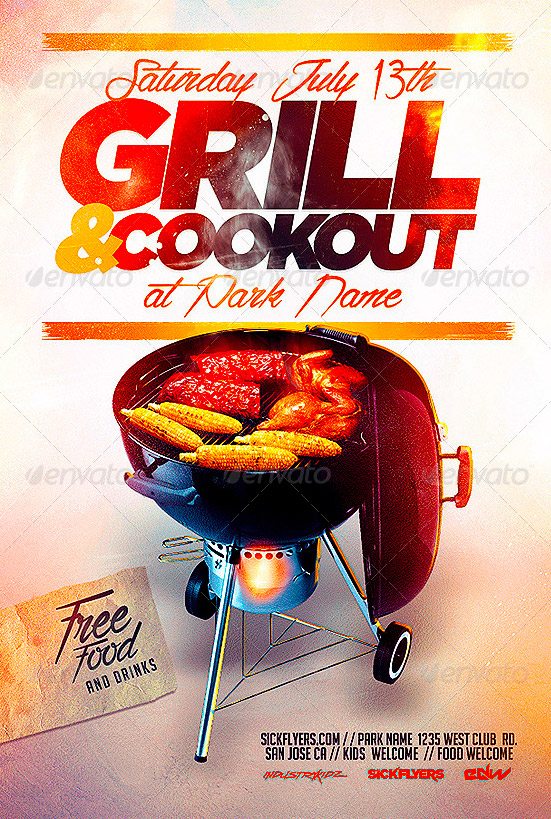Cookout Flyer PSD
