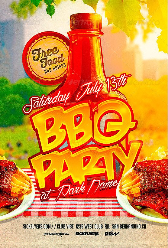 BBQ Party Flyer Template PSD