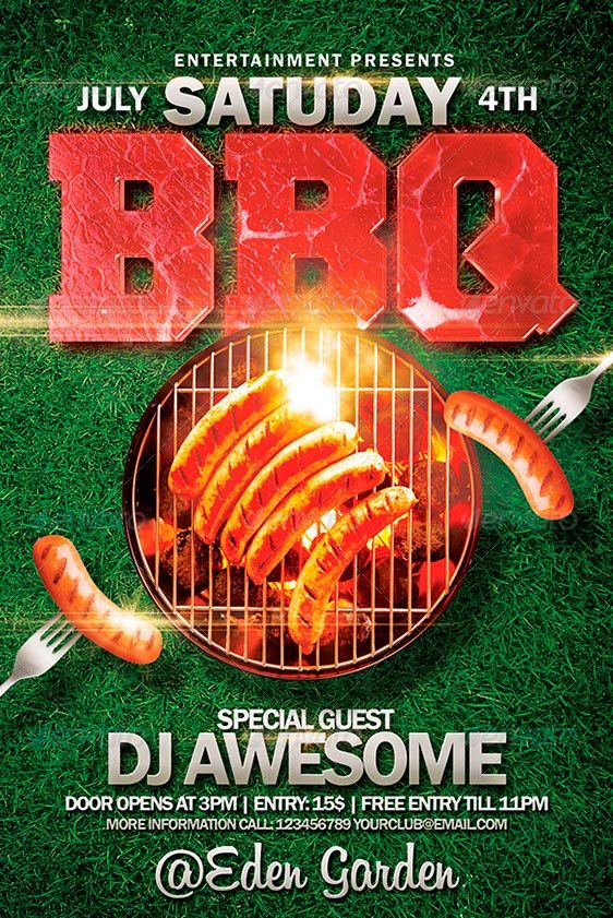 Sundays BBQ Party Flyer Template
