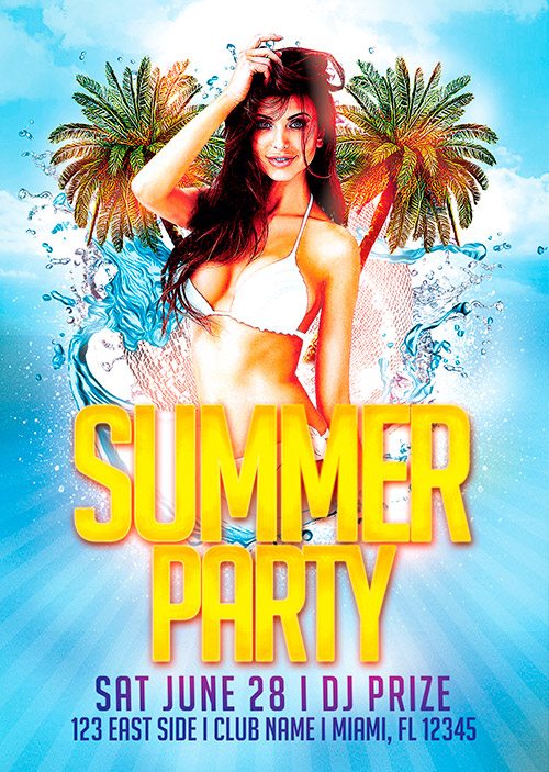 Featured Free Flyer: Summer Beach Party Template FreePSD