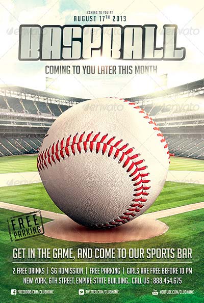 Baseball Game flyer template