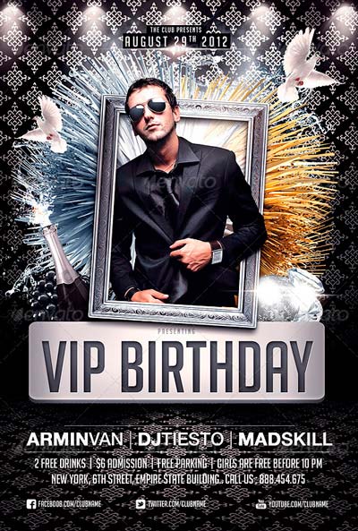 VIP Birthday Party flyer 