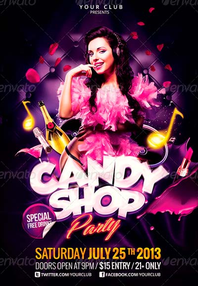 Girl Night / Candy Shop Party Flyer