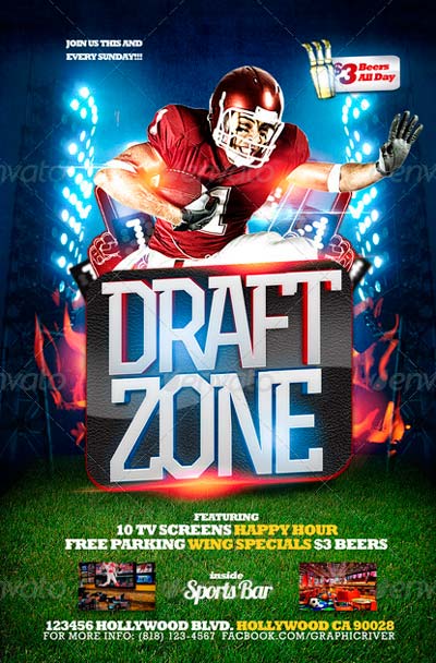 Sports Draft Zone Flyer