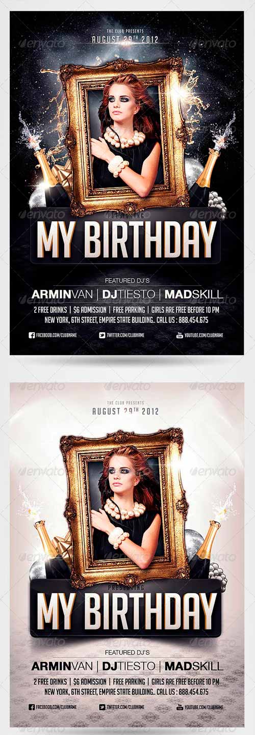 Birthday Party Invitation Flyer Template