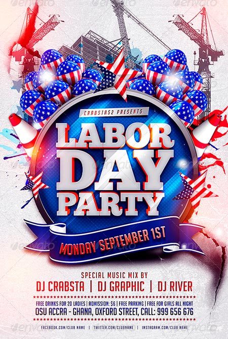 Labour Day Party Flyer Template