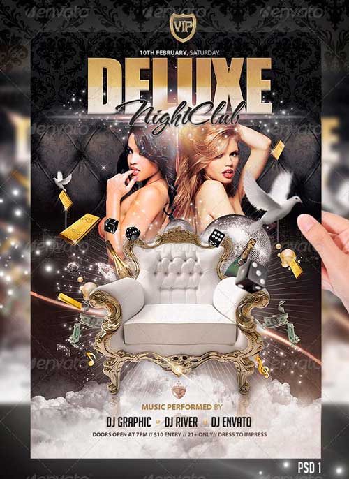 VIP Deluxe Party Gold Flyer Template