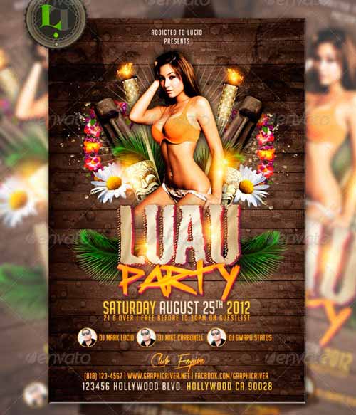 Luau Party - Club Flyer Template
