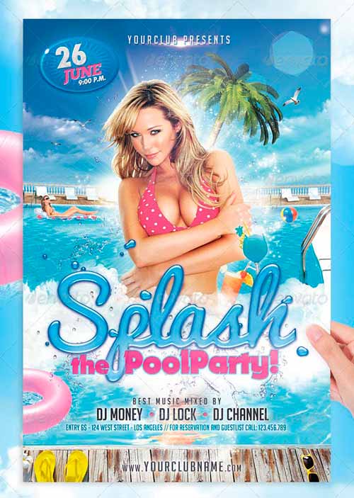 Splash Pool Party Flyer Template
