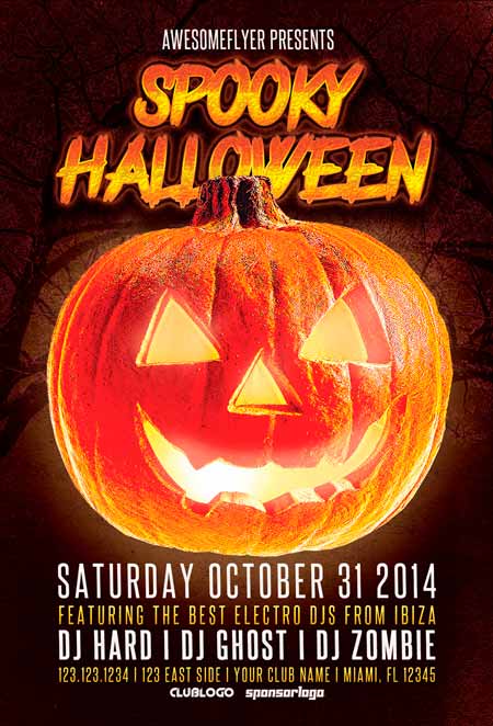 Spooky Halloween Party Flyer Template - Awesomeflyer Halloween Party Flyer Bundle Vol.1