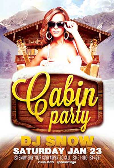 Cabin Party Flyer Template
